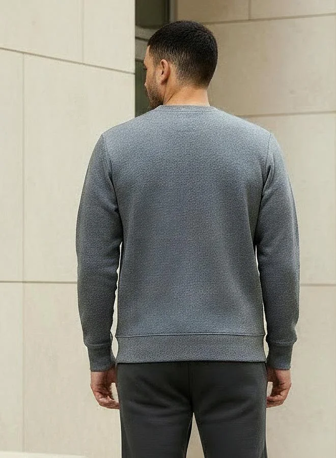 Iconic Iconic Men Regular Fit Slogan Embroidered Sweatshirt